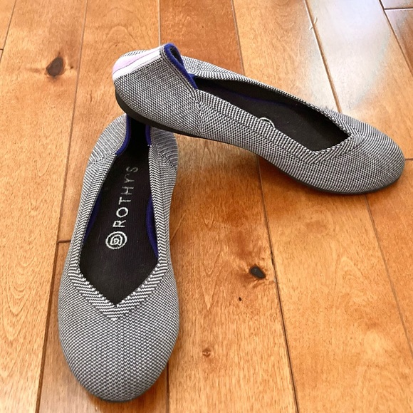 Rothy’s Rare Lilac Heel Stripe Flats Size 7 - Picture 2 of 12
